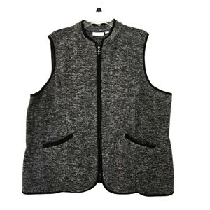 Susan Graver Women's Plus Size 2X Fleece Vest Zipper Closure Lined Pockets